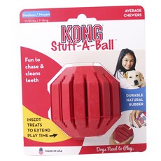 KONG 寵物潔牙玩具球 M號, 1個, 紅色的