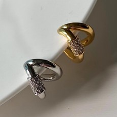 雙圈排鑽耳骨夾 兩色 歐美風格