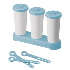 日本製 吉川國 3入製冰棒盒 冰塊盒 果汁棒 製冰器, 藍色