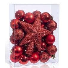 Yolife 聖誕樹球 5 件套, 紅色的