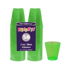 PARTY ESSENTIALS 明亮的Shot Glass Neon Green 59.2毫升, 1個, 50件