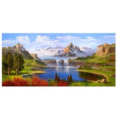 御畫房 金山聚寶手繪油畫 60x120cm VF-116, 詳見包裝