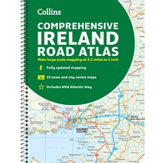(英文圖書) Comprehensive Road Atlas Ireland Spiral, Collins, 英文, 螺旋裝訂