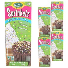 LET'S DO ORGANIC 無麩質甜點裝飾彩色糖粒, 28g, 5盒