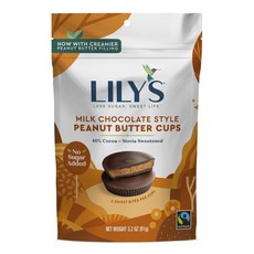 LILY'S 牛奶巧克力風格花生醬杯無麩質低糖, 1包, 91g