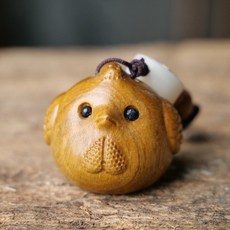 天龍紡 綠檀木十二生肖雕刻手串 文玩手把件 老人保健球 健康手球 健身球 復健球 按摩球 兒童感統觸覺, 雞, 1個