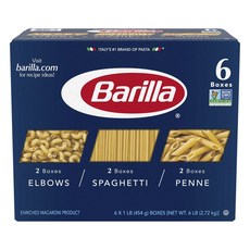 Barilla 百味來 彎管麵 2入 + 義大利麵 2入 + 筆管麵 2入, 2.72kg, 1個