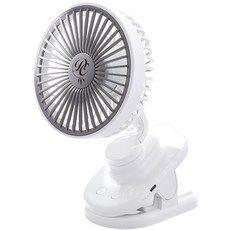 DreamCatcher 自動擺頭小夾扇，USB供電，自動擺頭，夾式風扇，迷你便攜, 象牙白, F