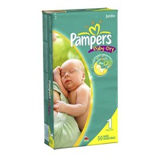 Pampers 幫寶適 baby-dry黏貼型尿布, 第1階段, 50片