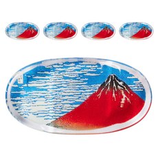 Ishida 日式畫圖案橢圓筷架 小, 5個, 清澈清爽