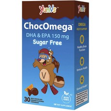 yumV's DHA+EPA無糖巧克力橘子味咀嚼片, 1入, 30顆