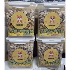 寵物凍乾鮮肉零食 家庭號500克 (附贈儲存桶) - 天然健康，多種口味, 1個, 1L, 綜合