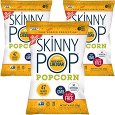 Skinny Pop 無麩質爆米花 白切達起司口味, 3個, 125克