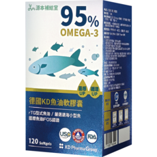 源本補給室 德國KD魚油軟膠囊 95% Omega-3 IFOS認證, 1盒, 120顆
