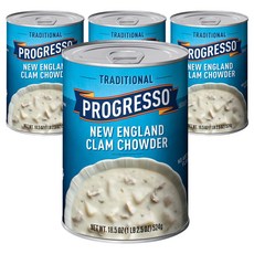 Progresso 傳統新英格蘭蛤蜊濃湯, 4罐, 524g