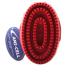 AMI-CELL 馬圓形咖哩梳橡膠騎行用品, 1個, 紅色的
