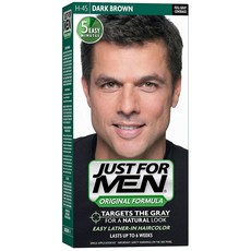 JUST FOR MEN 白髮染髮洗髮精, 1盒, 深棕色