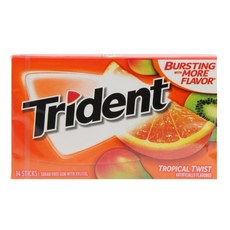 TRIDENT 木糖醇無糖口香糖 熱帶水果口味, 1盒, 25.2g