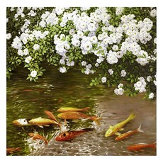 富貴有魚手繪油畫 80x80cm VF-170, 詳見包裝