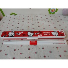 凡爾賽生活精品 HELLO KITTY紅色造型環保筷子組 日本製 便攜餐具組, 紅色, 1個