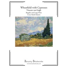 (英文圖書) Wheatfield with Cypresses Cross Stitch Pattern by Vincent van Gogh: Regular and... 平裝版, Independently Published, 英文