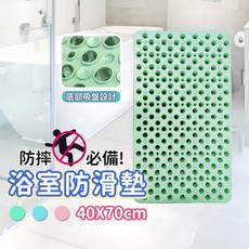 浴室防滑墊 吸盤踏墊, 藍, 1個