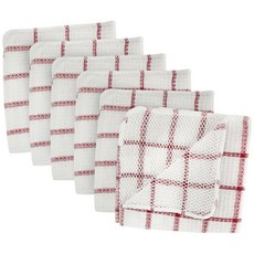 設計進口洗碗布廚房布 30.5 x 30.5 厘米, 6入, 紅色的