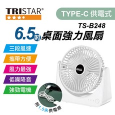 TRISTAR Type-C供電桌面強力風扇, TS-B248, 白色、綠色