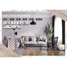 上美 SUNMA SPC卡扣石頭紋地板 防水耐磨 靜音防滑 易於DIY安裝, 灰色, 1個