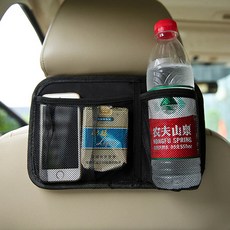 E.City車用椅背網板收納掛袋，汽車座椅後背置物袋，多功能收納袋，車內用品整理, 黑, 1個