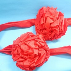 台灣製 大紅色尼龍緞布 剪綵球(A級彩球) 直徑27cm 單顆/一組入 剪綵用綵球, 紅色, 1個