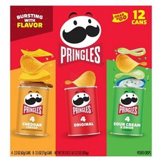 PRINGLES 品客 洋芋片 切達起司口味 3罐入+原味 3罐入+酸奶油洋蔥口味 3罐入, 836g, 1盒