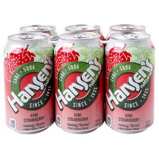 HansEn's natural 無麩質奇異果草莓汽水, 6件, 355毫升