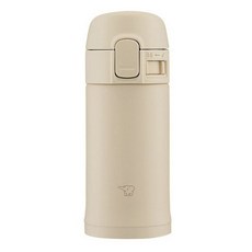 ZOJIRUSHI 象印 不鏽鋼馬克杯 保溫保冷 輕量隨行杯 一鍵式 SMPD30CM, 1個, 300ml, 米色