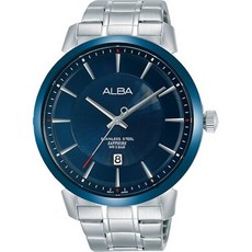 ALBA 競速任我行流行運動腕錶，精鋼錶帶，藍色錶盤，時尚運動風，VJ42-X237B/AS9E91X1