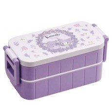 Skater 三麗鷗角色長型雙層便當盒 微波爐適用 600ml, 1個, 無花黑美