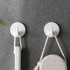 壁貼式小掛鉤(6入) 鑰匙掛鉤 創意門廳置物架 零錢便條裝飾牆壁掛鉤, 白色