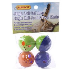 RUFFIN'IT 貓咪玩具鈴噹球 4入組, 1個, 混色