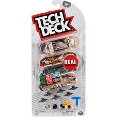 TECH DECK Ultra DLX REAL 手指滑板 四件組 附工具貼紙, 四組入, Multi-color, 1個