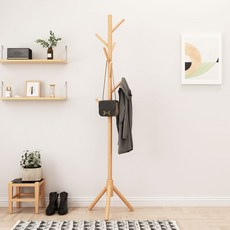 SOHEIM 原木組裝式立式衣架 房間角落掛衣架, 簡約/木質