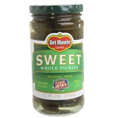 Del Monte Sweet Whole Pickles 無麩質 真正無糖, 1個, 355毫升