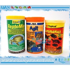 【魚店亂亂賣】Tetra JBL Tropical烏龜飼料套餐 (烏龜條狀+JBL珍寶Agil+Tropical乾蝦) 多品牌組合, 1L