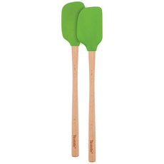 Tovolo 彈性核矽去除液泡熱頭迷你刮鏟和Spunula炒湯匙2套BPA無洗碗機, 1個, 綠