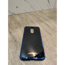 Phonebao OPPO R17/R17 Pro 金屬邊框鋼化背殼 PC背板 耐磨 防刮 保護殼, 藍黑框黑背板