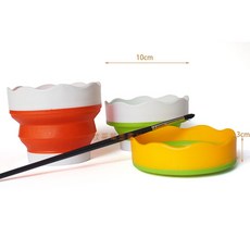 【汶采】伸縮小洗筆桶-橘、黃、綠(10cm小水杯) 買二贈一3只裝 水彩 洗筆, 詳見包裝