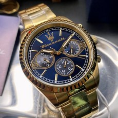 MASERATI手錶 R8853100026 42mm 寶藍色三眼錶面