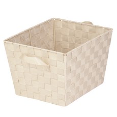 honey can do 編織帶手提包 籃色 M, 1個, 奶油