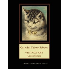 (英文圖書) Cat with Yellow Ribbon: Vintage Art Cross Stitch Pattern 平裝版, Createspace Independent Pub..., 英文