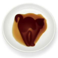 ARTHA 貓咪造型凹凸醬油碟, 1個, 伸懶腰的貓