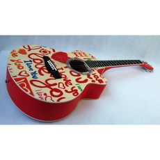 巴哈樂器批發 40吋彩繪琴木吉他LOVE款 兒童音樂玩具, 花花款